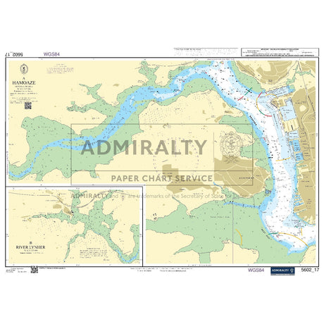 Nautical chart 5602_17 Hamoaze at Plymouth with 2 panels