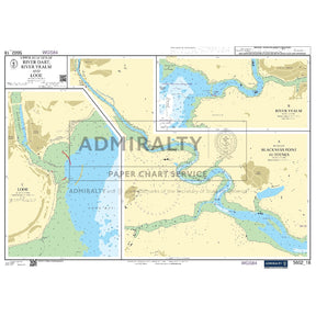 Nautical chart 5602_18 Upper Reaches of River Dart, River Yealm and Looe in South Devon with 3 panels