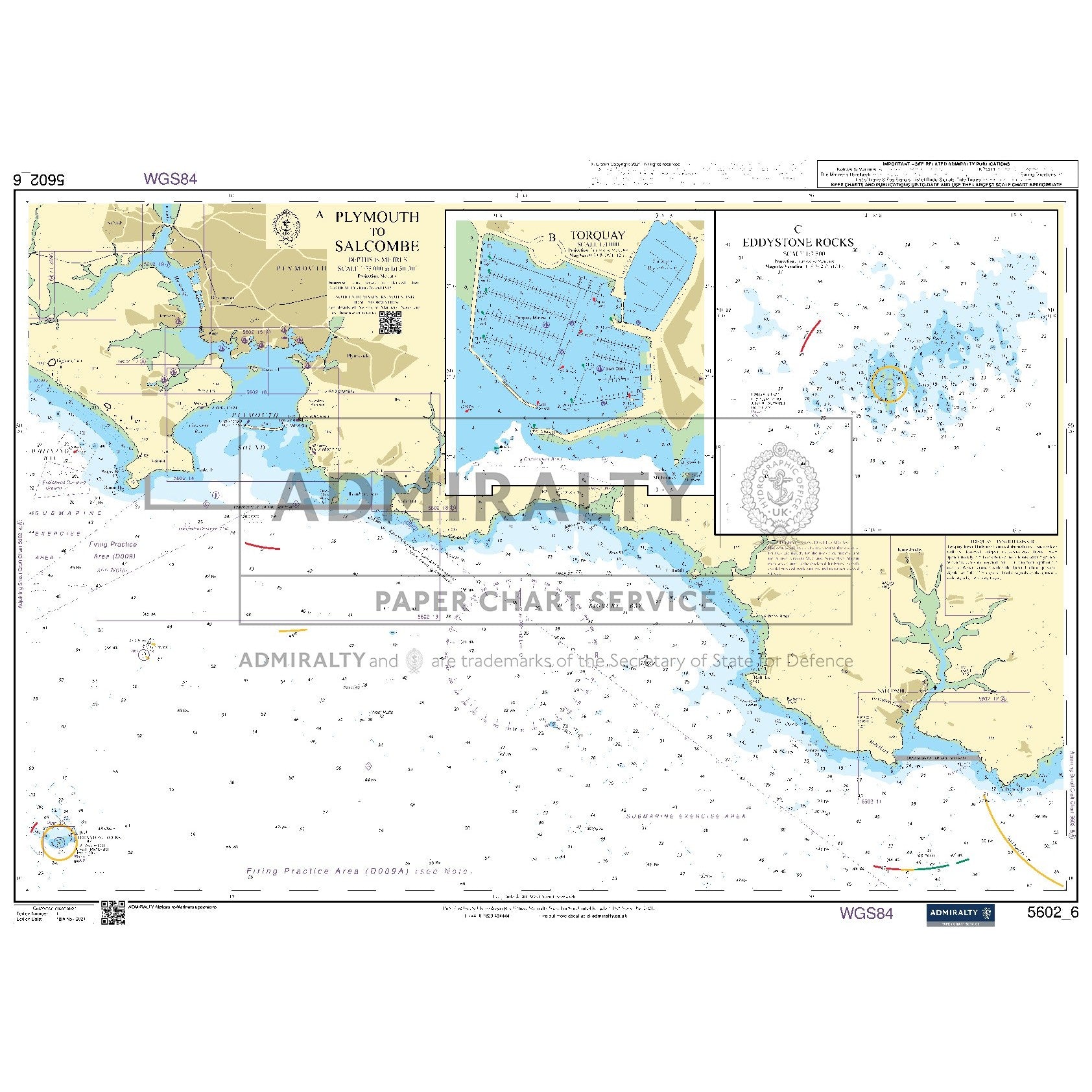 Nautical chart 5602_6 Plymouth to Salcombe