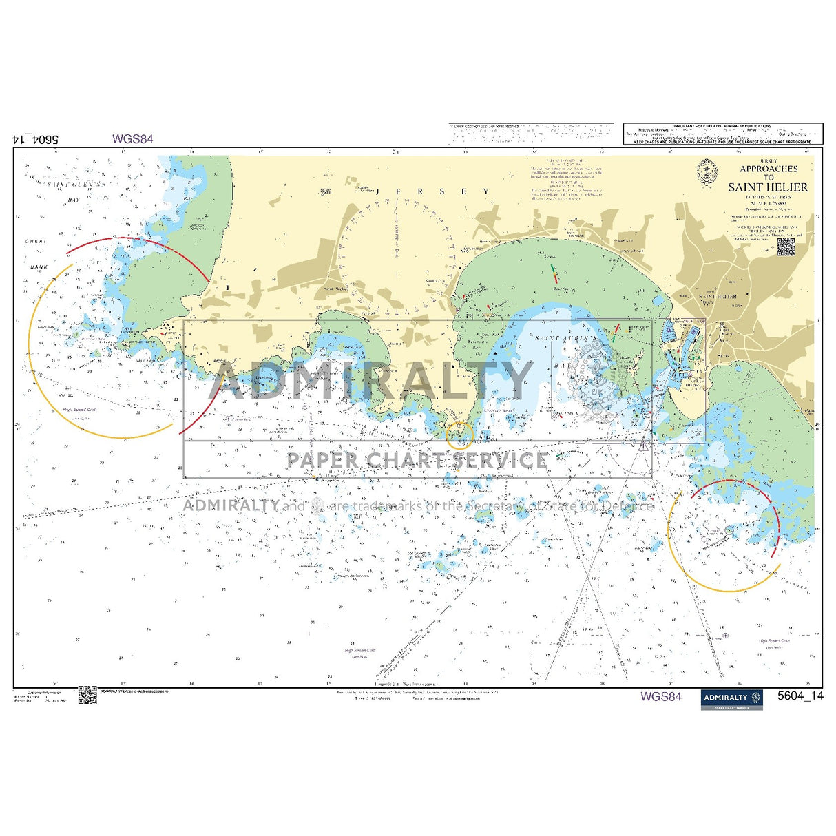 Nautical chart 5604_14 Approaches to Saint Helier in the Channel Islands