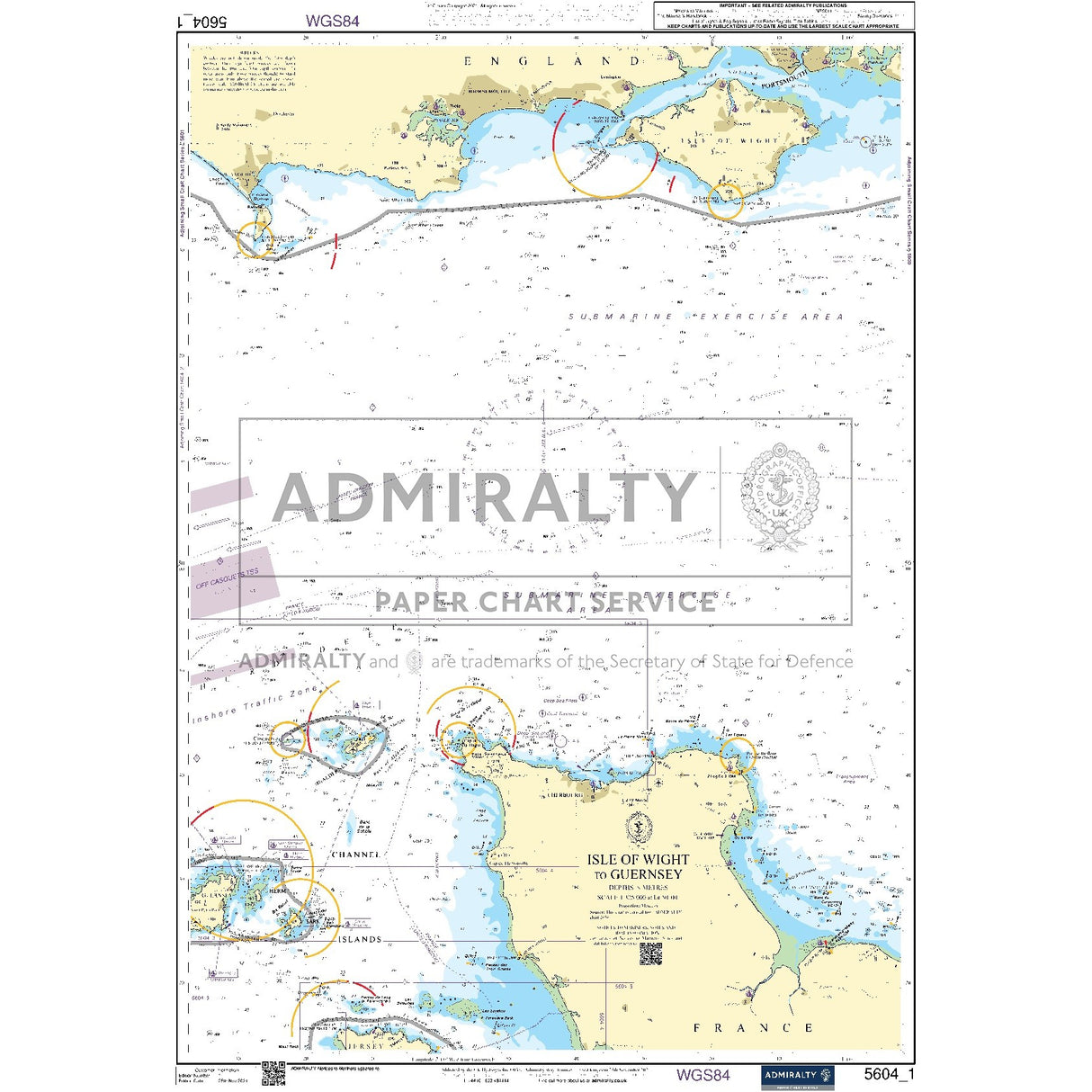 Nautical chart 5604_1 Isle of Wight to Guernsey