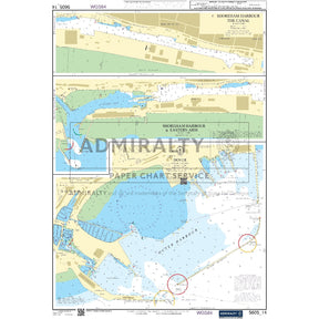 Nautical chart 5605_14 Dover and Shoreham with 3 panels