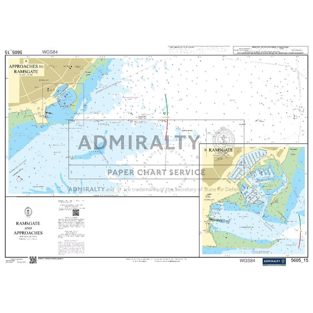 Nautical chart 5605_15 Ramsgate and Approaches on the Kent coast with 2 panels