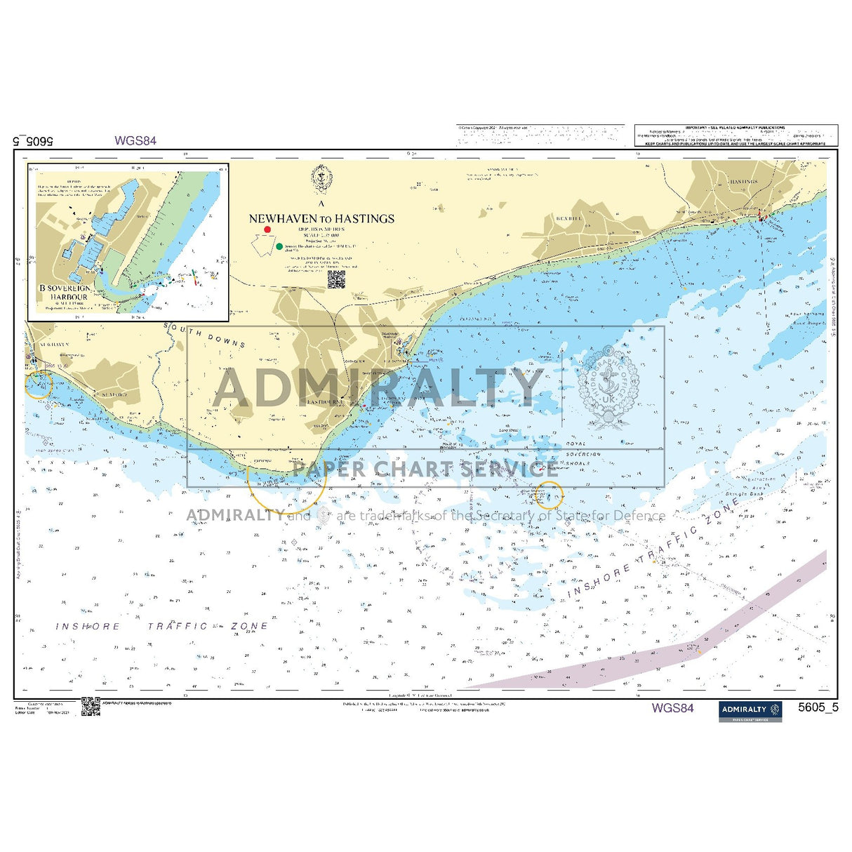 Nautical chart 5605_5 Newhaven to Hastings