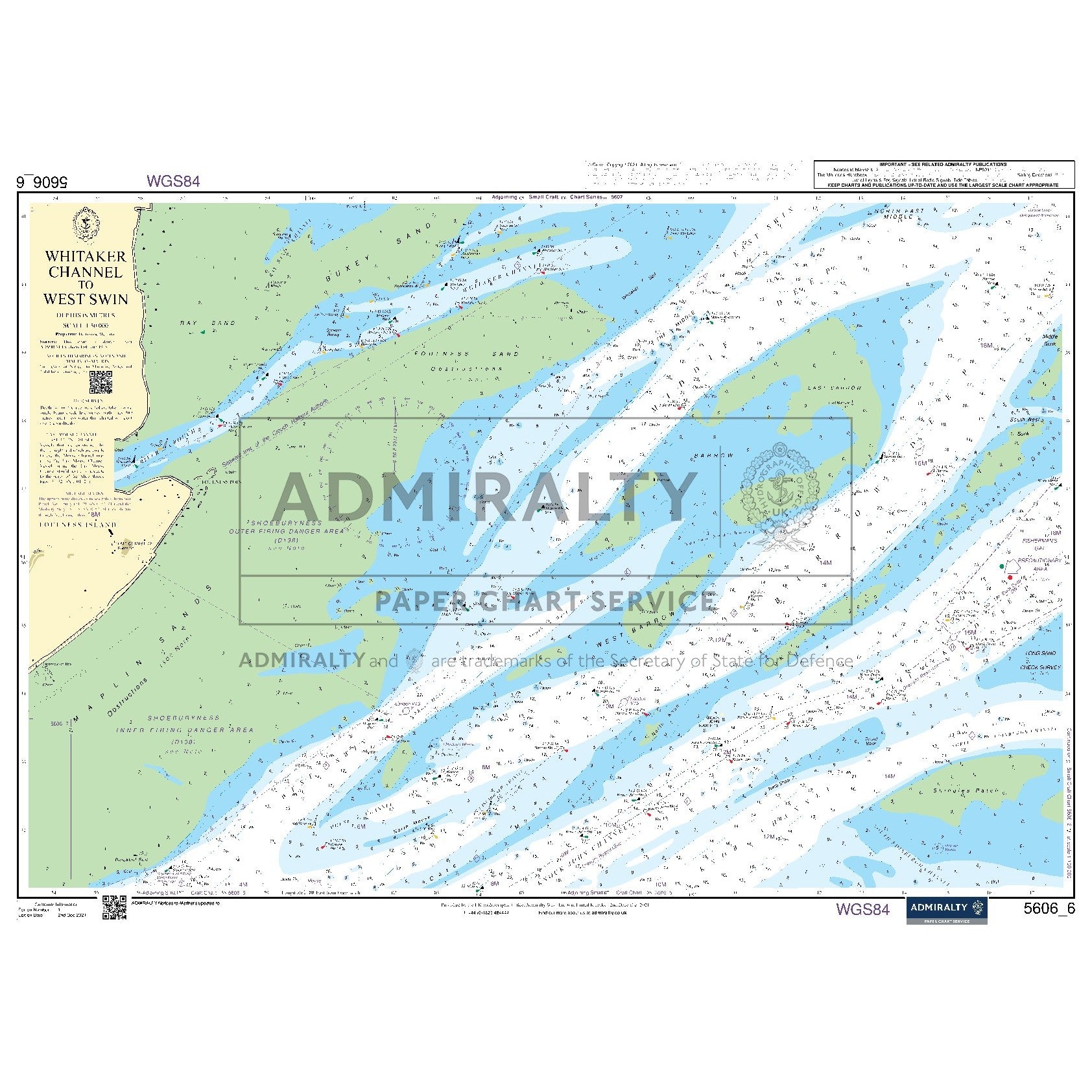 Nautical chart 5606_6 Whitaker Channel to West Swin in the Thames Estuary
