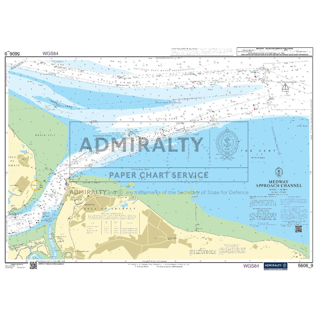 Nautical chart 5606_9 Medway Approach Channel