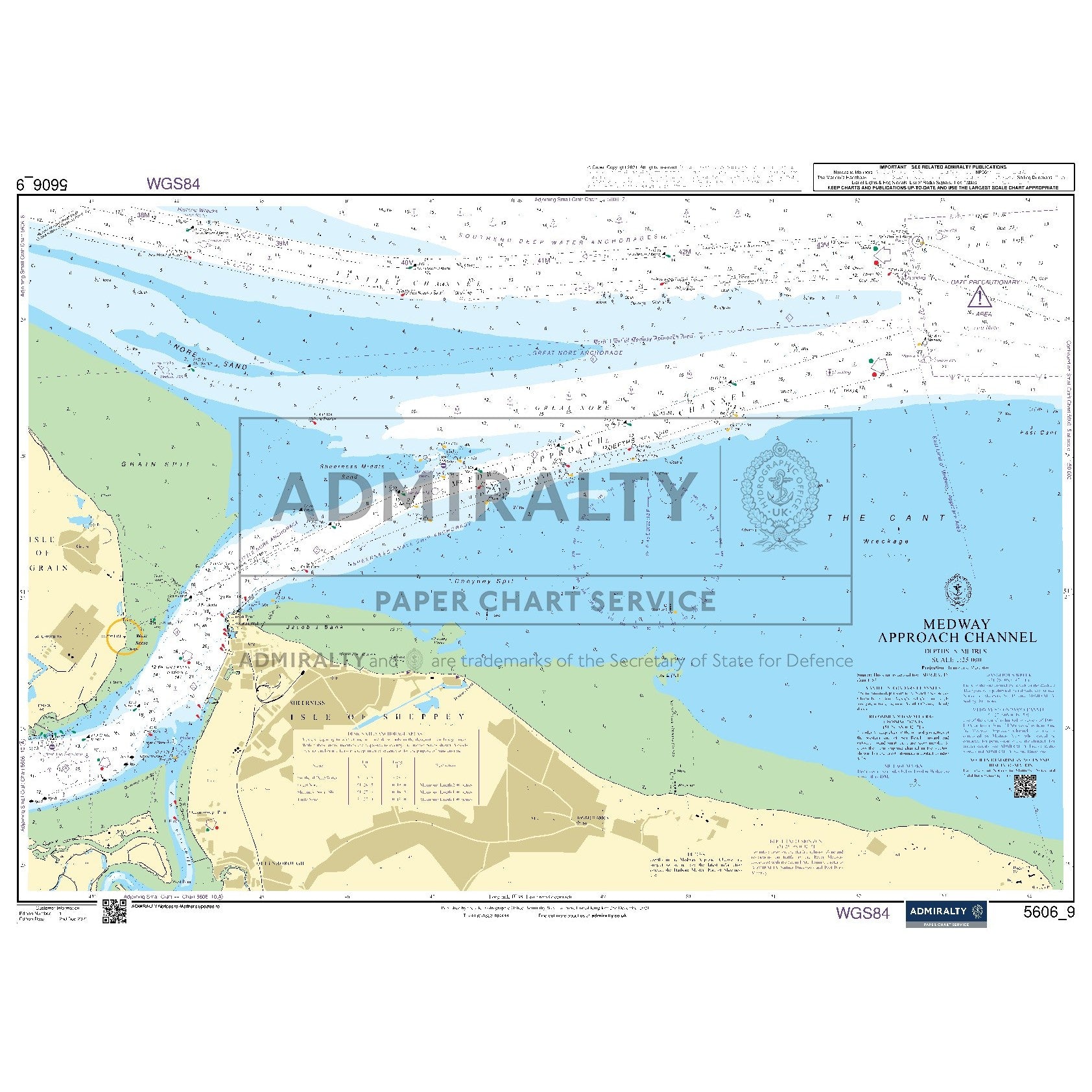 Nautical chart 5606_9 Medway Approach Channel