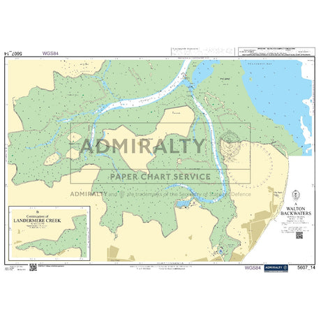Nautical chart 5607_14 Walton Backwaters on the Essex coast with 2 panels
