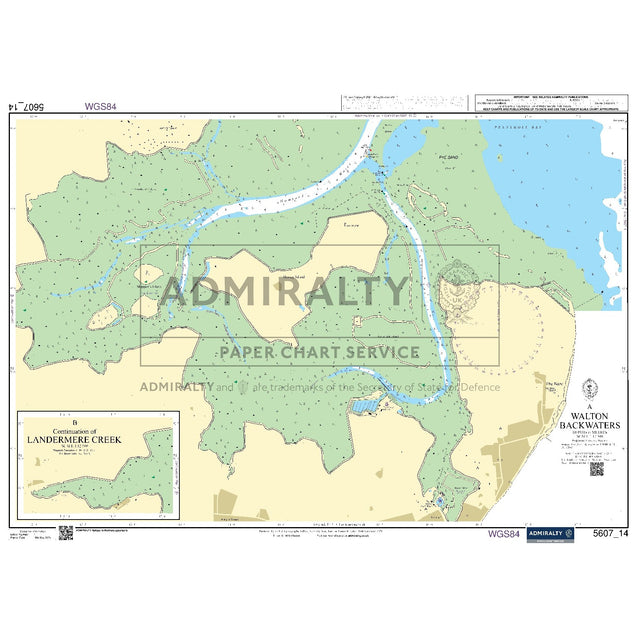 Nautical chart 5607_14 Walton Backwaters on the Essex coast with 2 panels