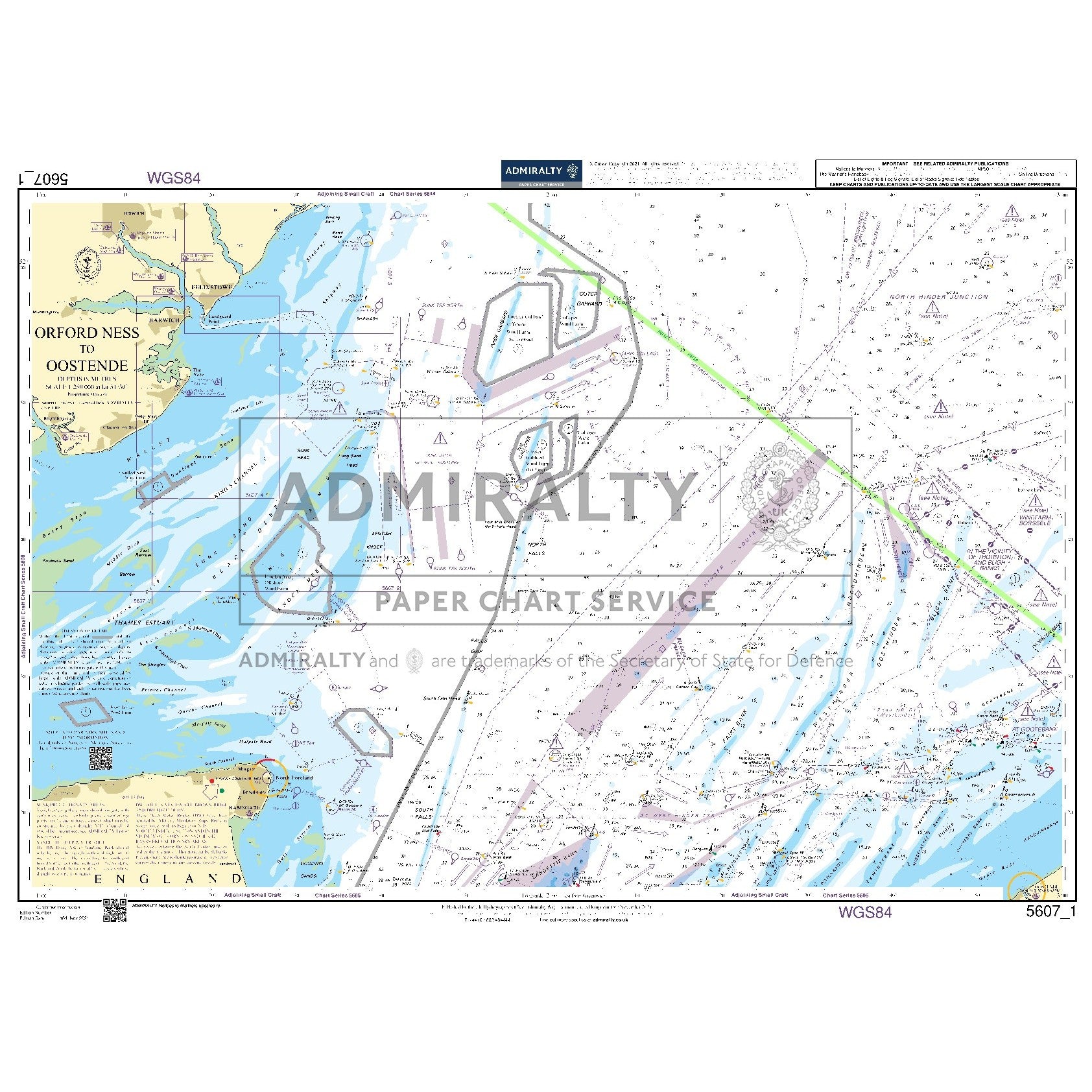 Nautical chart 5607_1 Orford Ness to Oostende