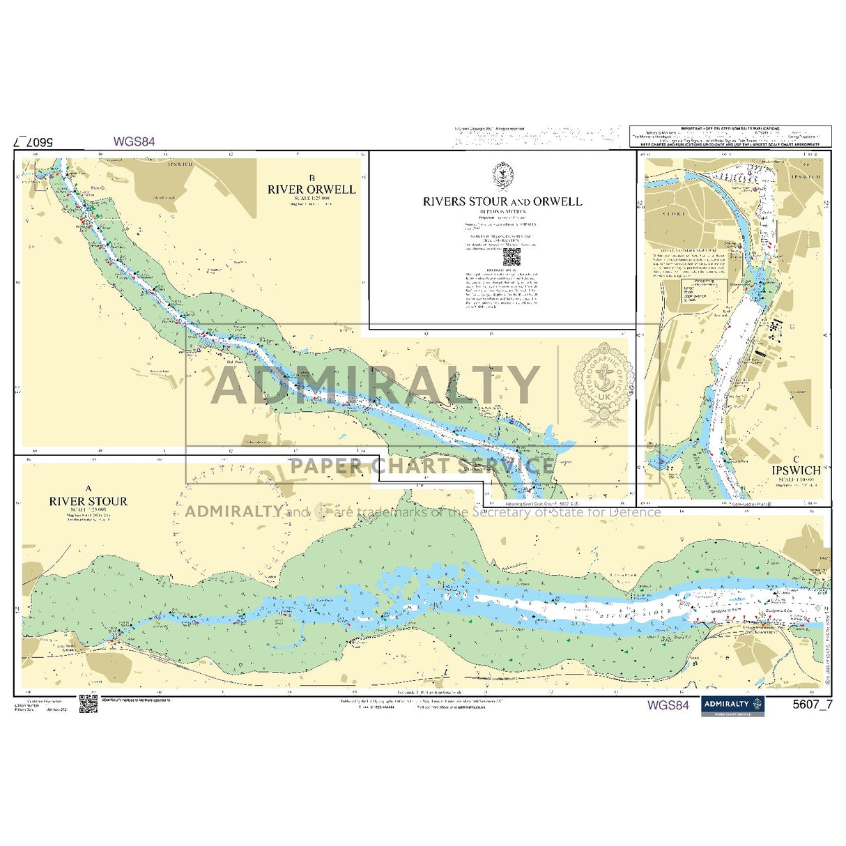 Nautical chart 5607_7 Rivers Stour and Orwell