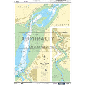 Nautical chart 5608_18 Avonmouth to Severn Bridge and Newport in the Bristol Channel with 2 panels