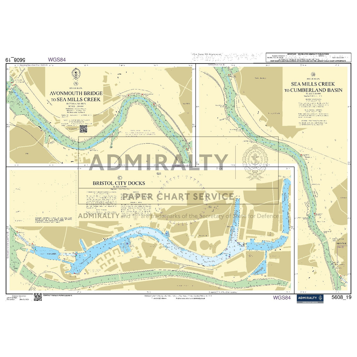 Nautical chart 5608_19 Avonmouth Bridge to Sea Mills Creek