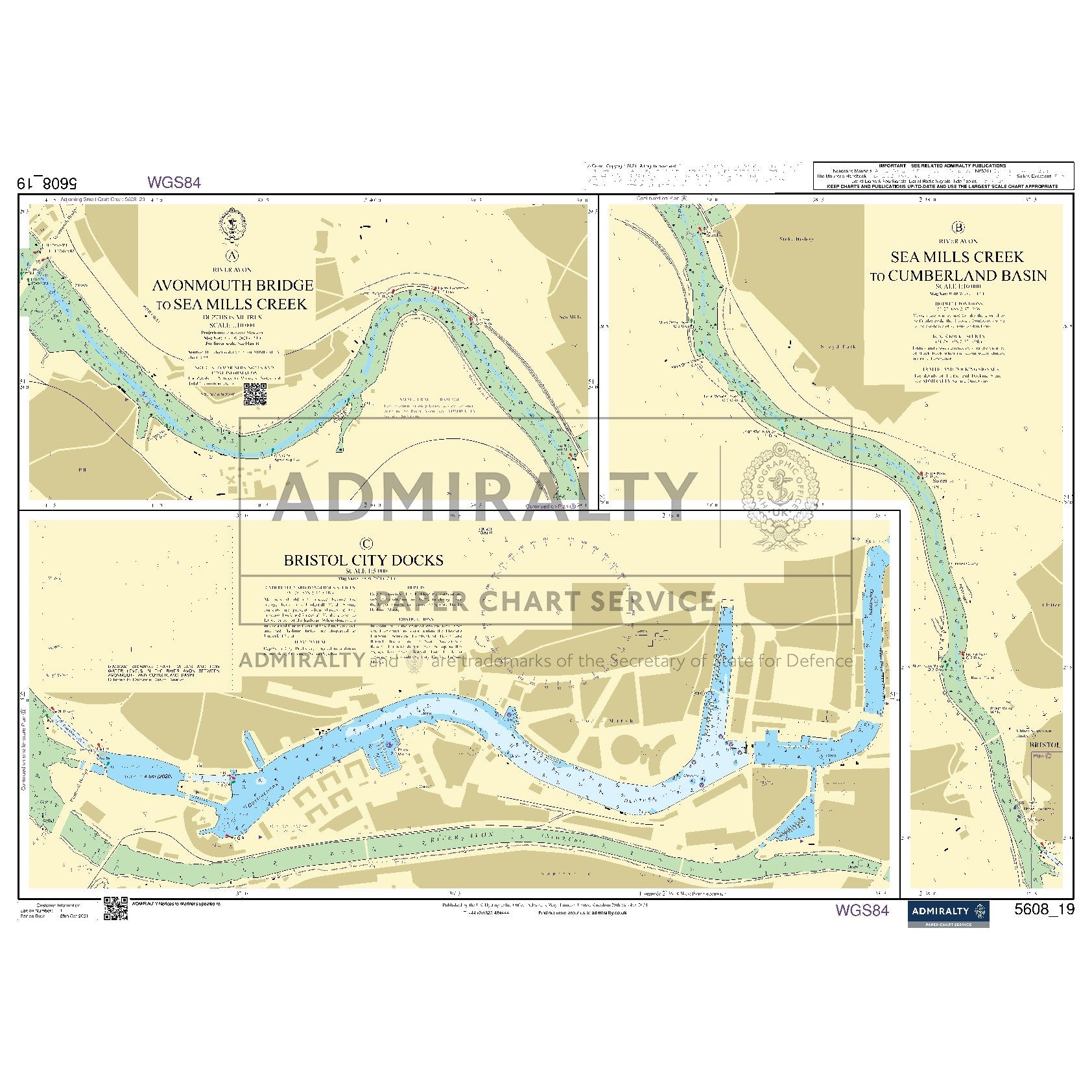 Nautical chart 5608_19 Avonmouth Bridge to Sea Mills Creek