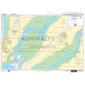 Nautical chart 5608_21 Severn Bridge to Sharpness on the River Severn with 3 panels
