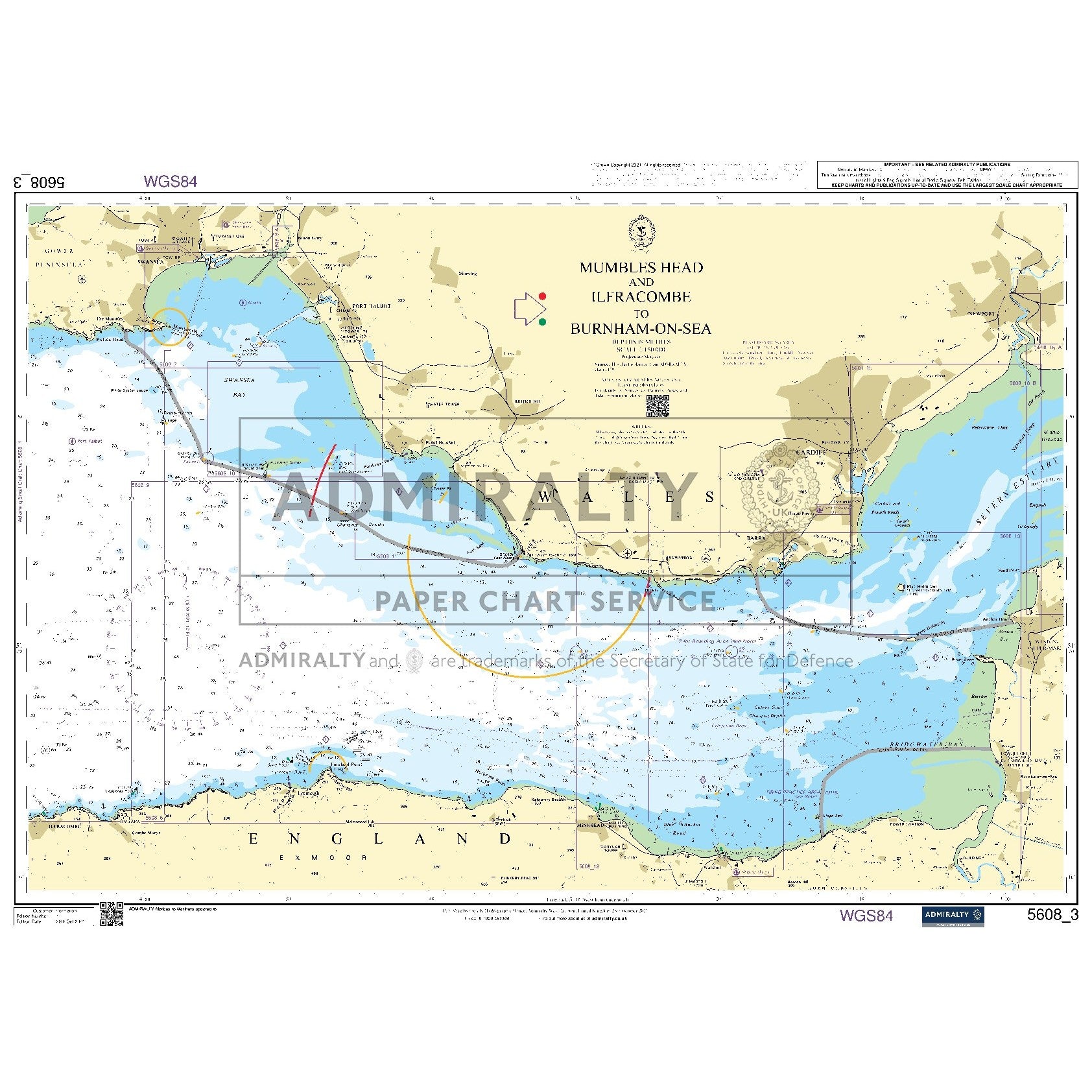 Nautical chart 5608_3 Mumbles Head and Ilfracombe to Burnham-on-Sea