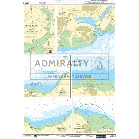 Nautical chart 5608_8 Harbours in the Bristol Channel with 6 panels