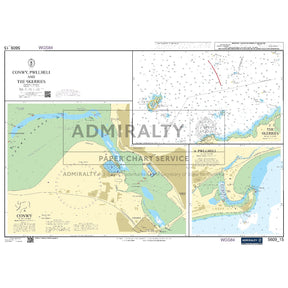 Nautical chart 5609_15 Conwy, Pwllheli and The Skerries on the North Wales coast with 3 panels