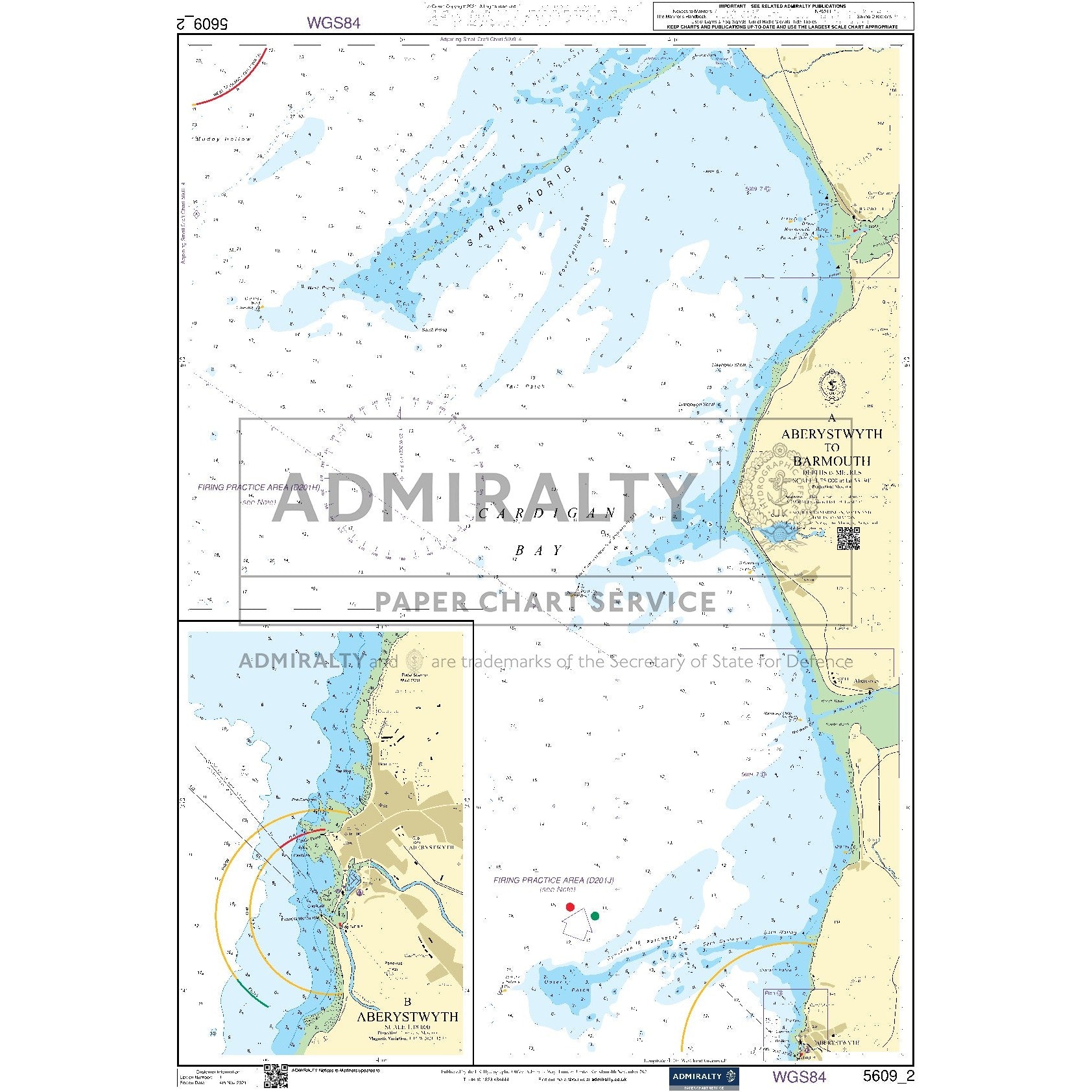 Nautical chart 5609_2 Aberystwyth to Barmouth
