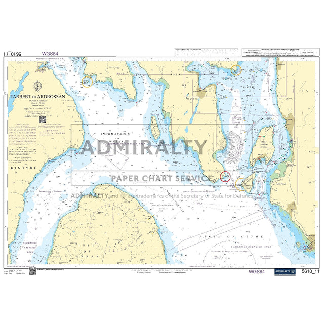 Nautical chart 5610_11 Tarbert to Ardrossan in the Firth of Clyde