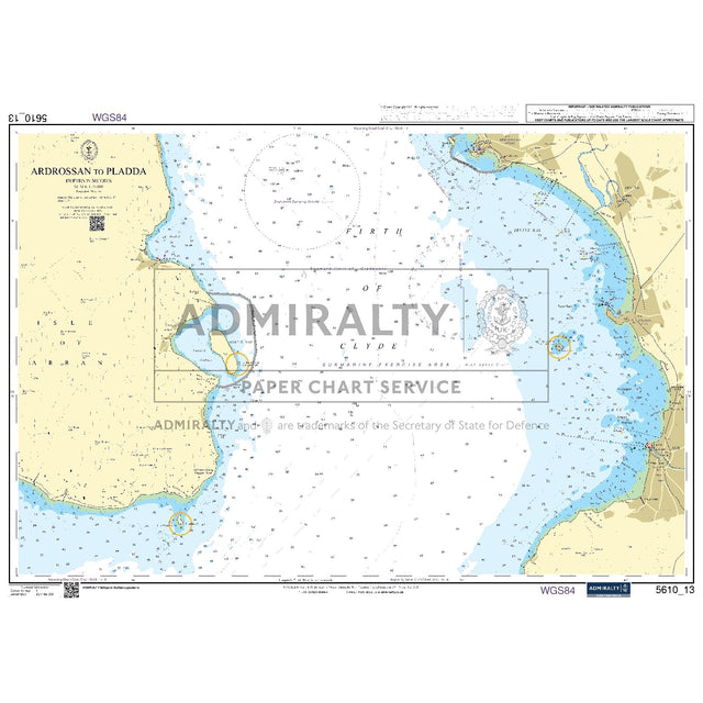 Nautical chart 5610_13 Ardrossan to Pladda in the Firth of Clyde