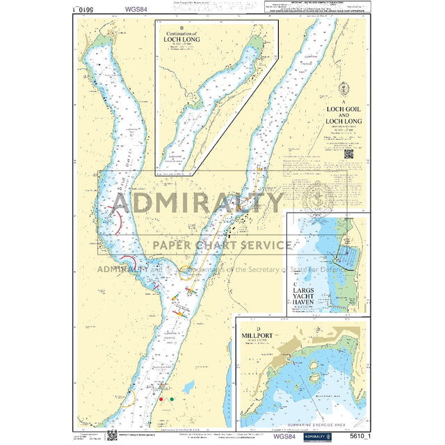 Nautical chart 5610_1 Loch Goil and Loch Long in the Firth of Clyde with 4 panels