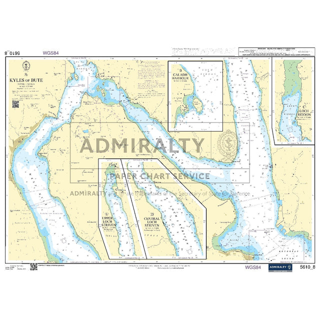 Nautical chart 5610_8 Kyles of Bute in the Firth of Clyde with 5 panels