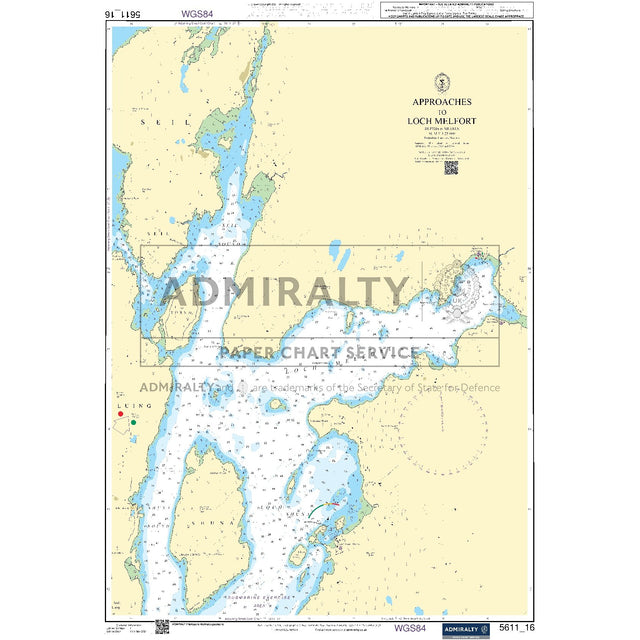 Nautical chart 5611_16 Approaches to Loch Melfort on the west coast of Scotland