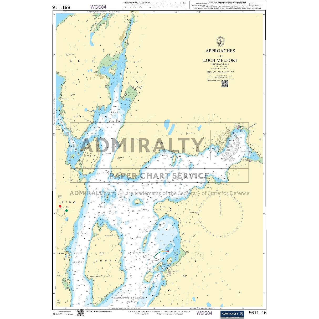 Nautical chart 5611_16 Approaches to Loch Melfort