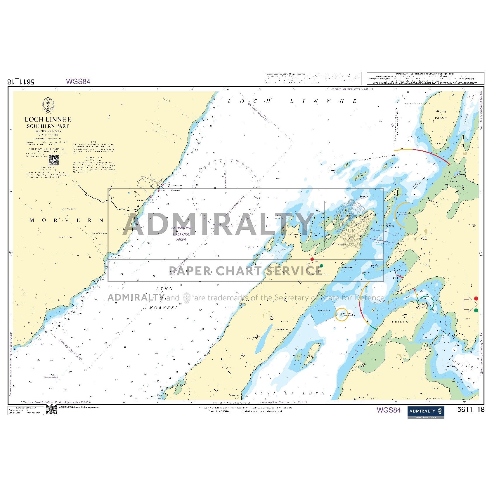 Nautical chart 5611_18 Loch Linnhe - Southern Part on the west coast of Scotland
