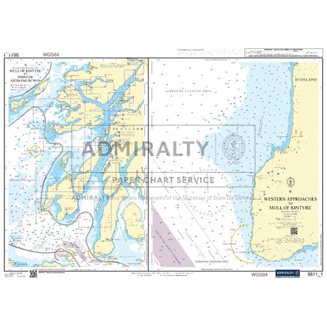 Nautical chart 5611_1 Mull of Kintyre to Point of Ardnamurchan with 2 panels