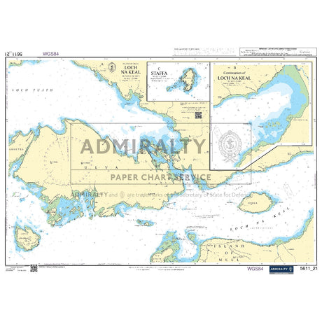 Nautical chart 5611_21 Island of Mull - Loch Na Keal on the west Scottish coast with 3 panels