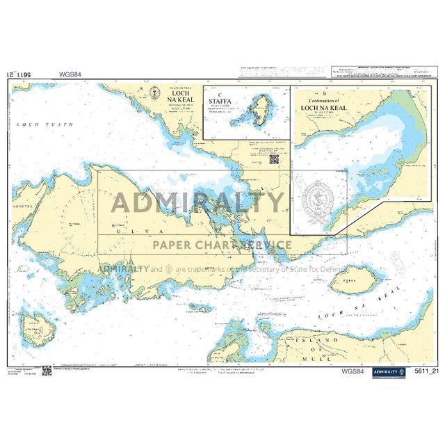 Nautical chart 5611_21 Island of Mull - Loch Na Keal on the west Scottish coast with 3 panels