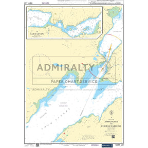 Nautical chart 5611_22 Loch Linnhe - Approaches to Corran Narrows on the west Scottish coast with 2 panels