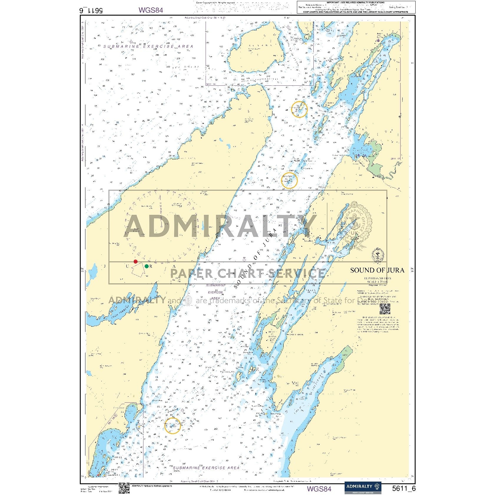 Nautical chart 5611_6 Sound of Jura on the west coast of Scotland