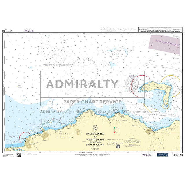 Nautical chart 5612_18 Ballycastle to Portstewart including Rathlin Island on the Northern Ireland coast