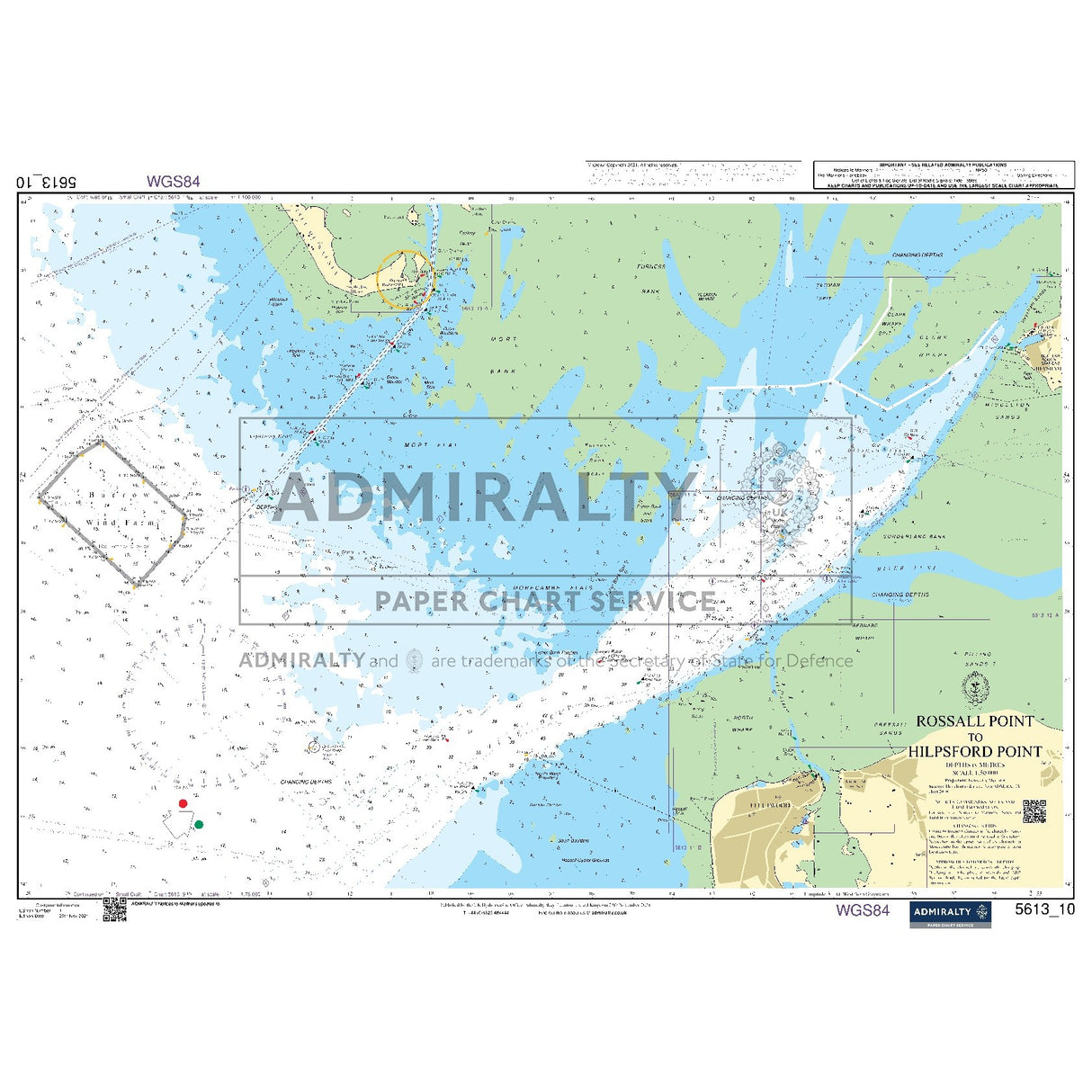 Nautical chart 5613_10 Rossall Point to Hilpsford Point on the Lancashire coast