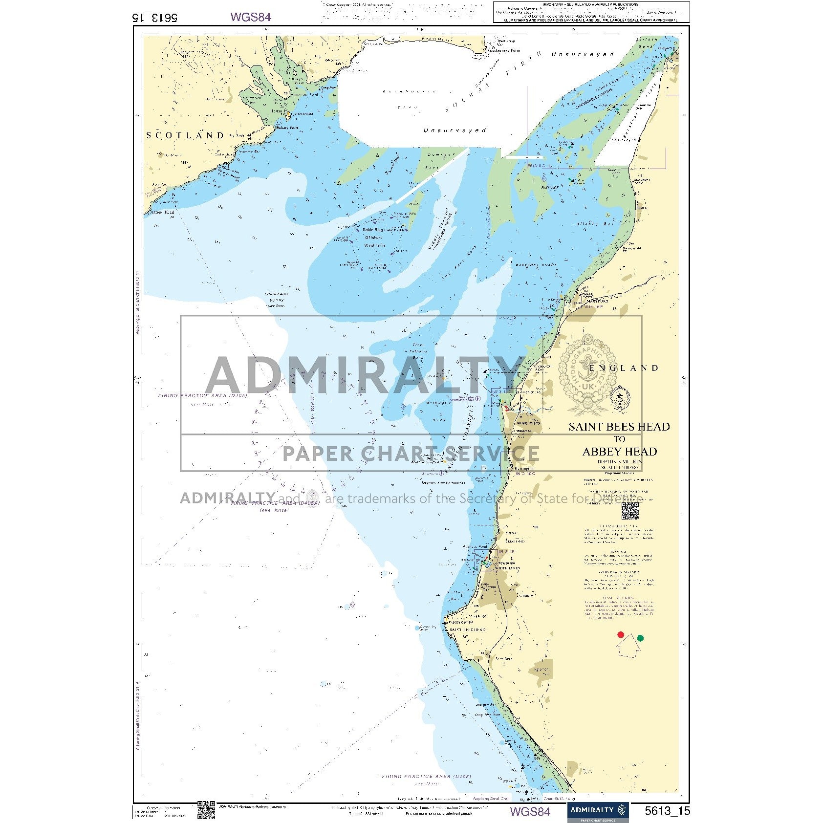 Nautical chart 5613_15 Saint Bees Head to Abbey Head