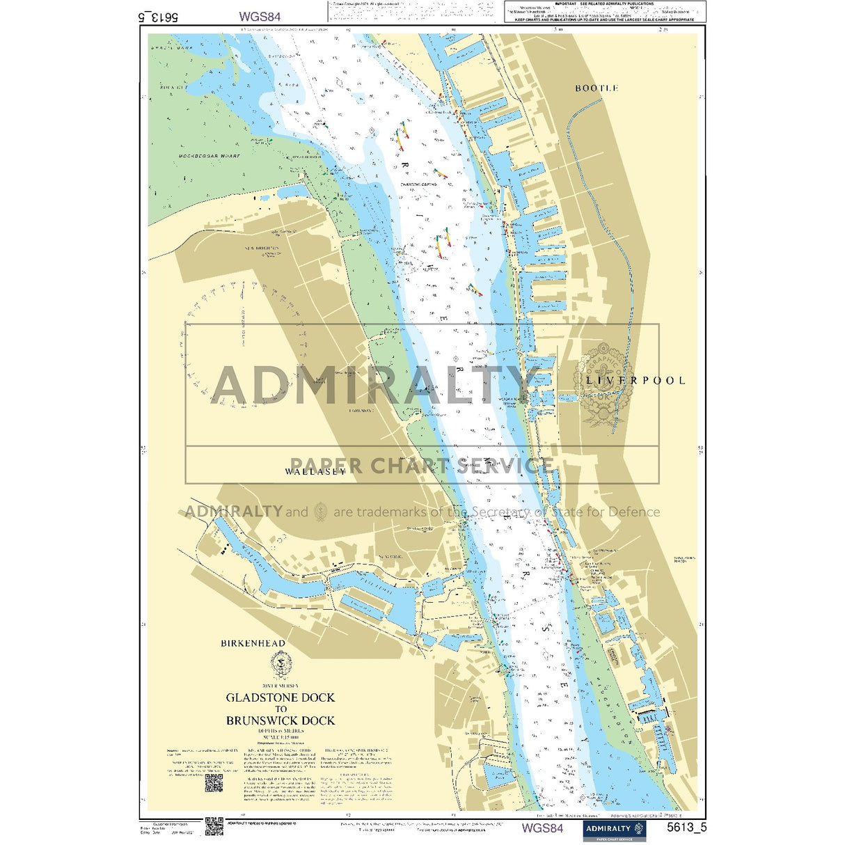 Nautical chart 5613_5 River Mersey - Gladstone Dock to Brunswick Dock at Liverpool