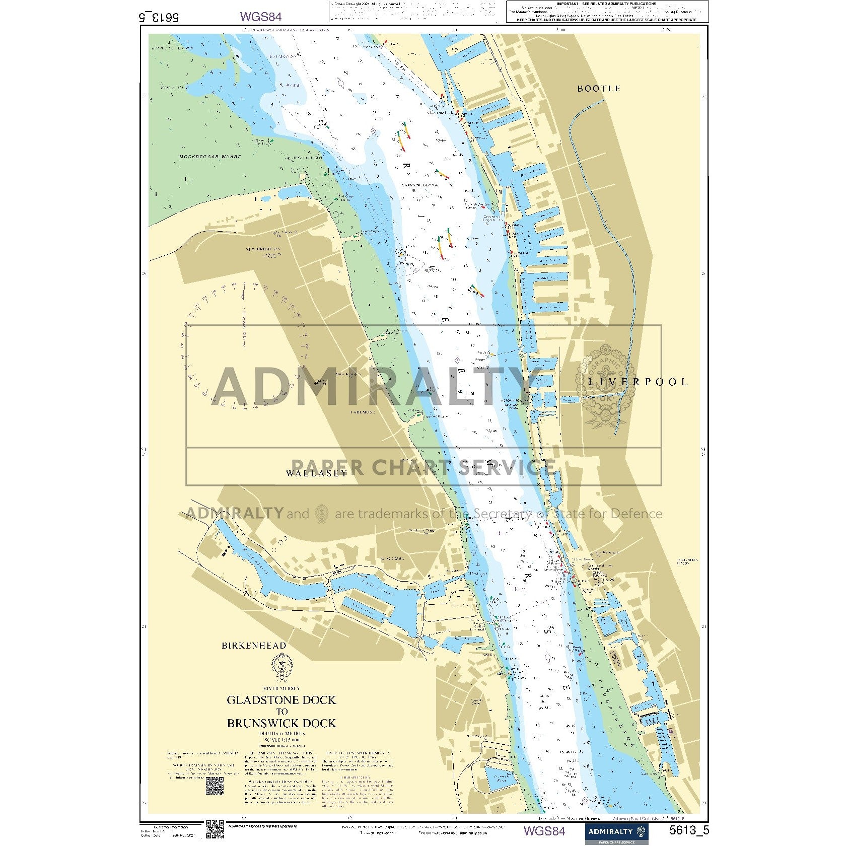 Nautical chart 5613_5 River Mersey - Gladstone Dock to Brunswick Dock at Liverpool