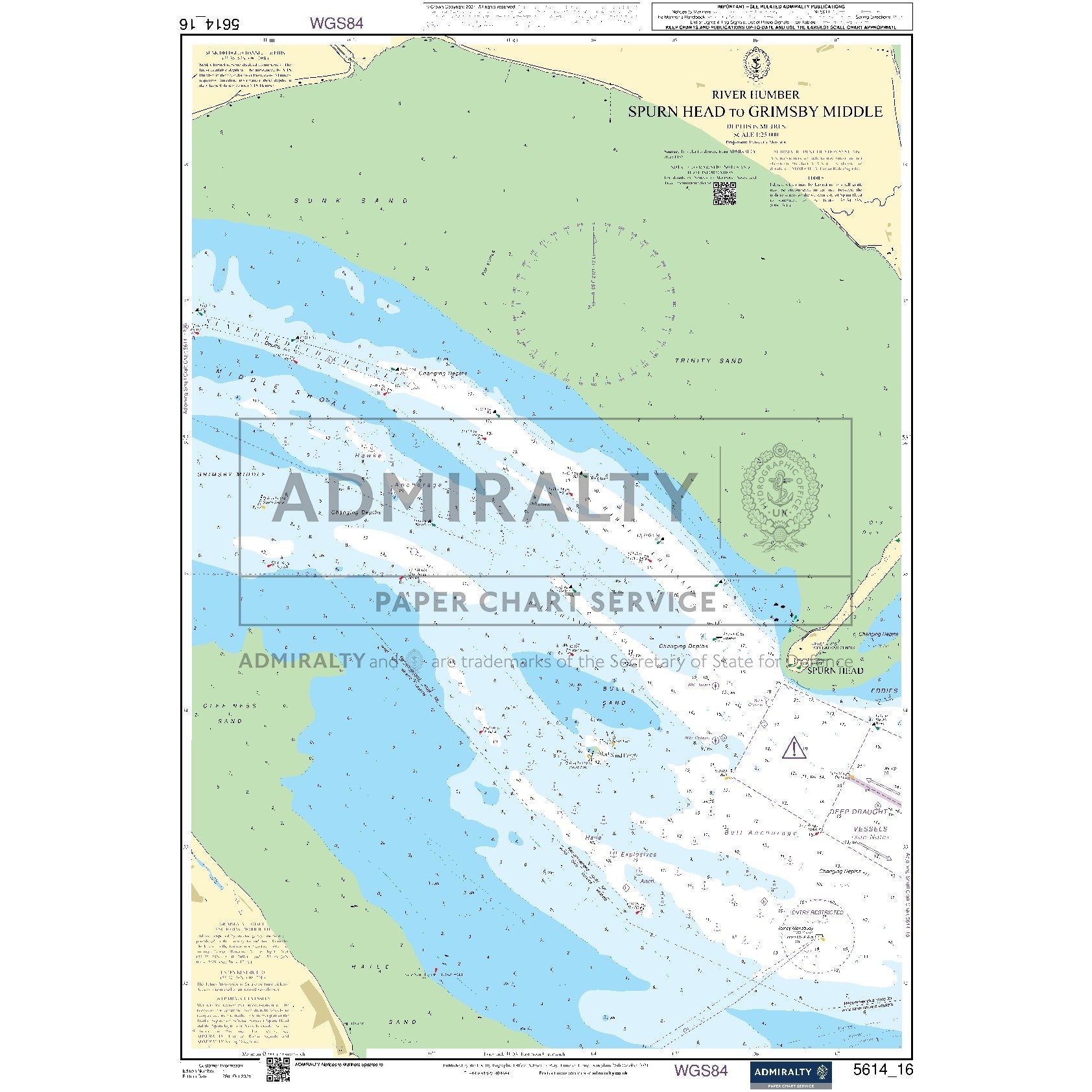 Nautical chart 5614_16 River Humber - Spurn Head to Grimsby Middle