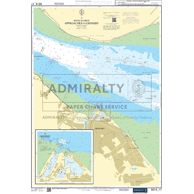 Nautical chart 5614_17 River Humber - Approaches to Grimsby with 2 panels