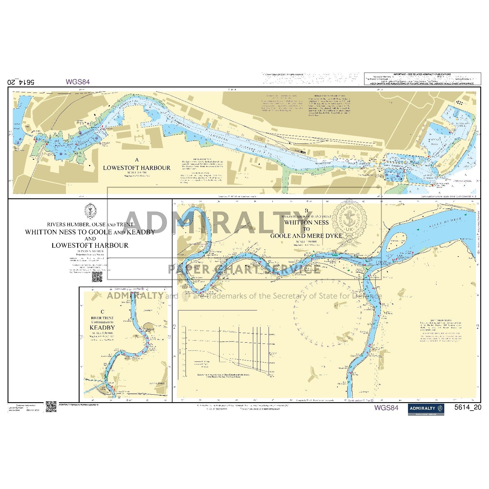 Nautical chart 5614_20 Harbours on the East Coast with 3 panels