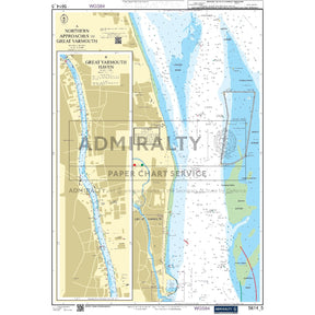 Nautical chart 5614_5 Northern Approaches to Great Yarmouth with 2 panels