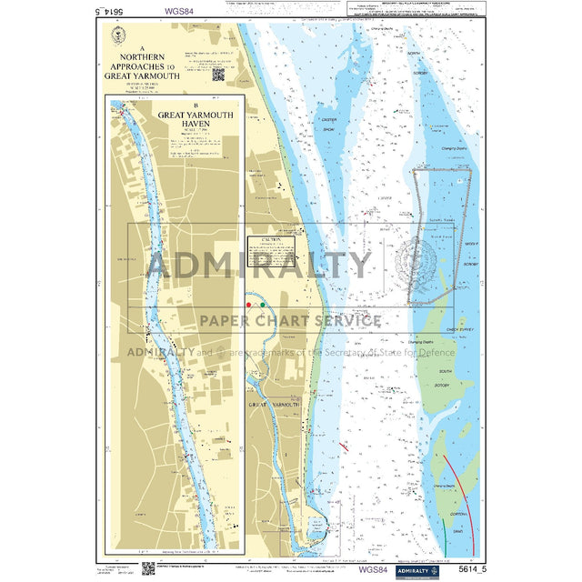 Nautical chart 5614_5 Northern Approaches to Great Yarmouth with 2 panels