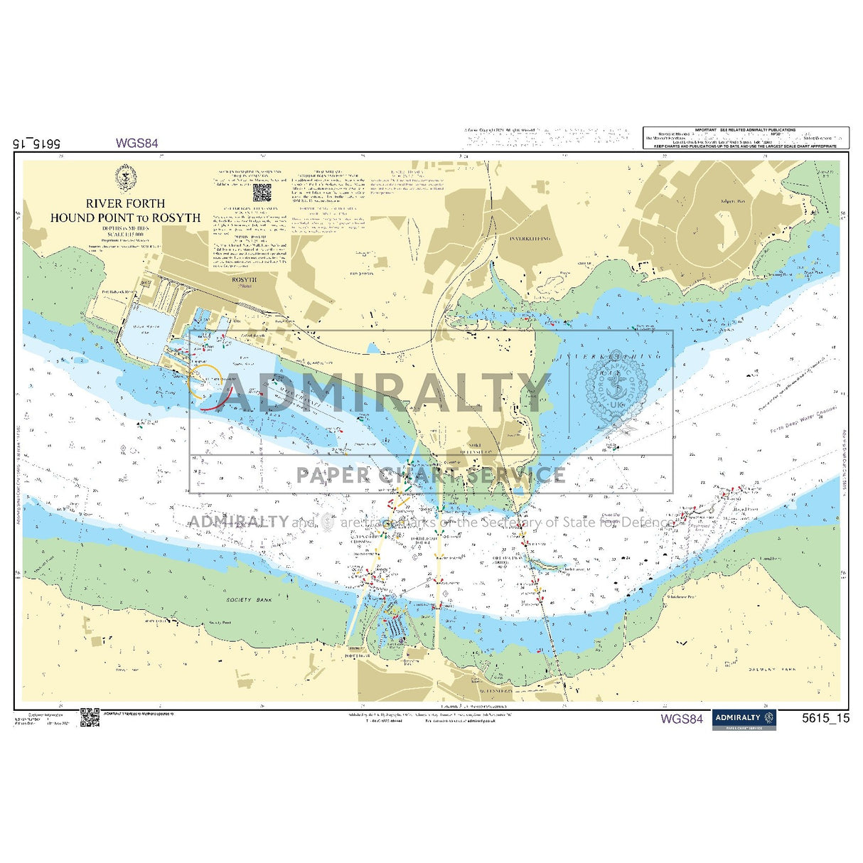 Nautical chart 5615_15 River Forth - Hound Point to Rosyth