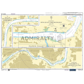 Nautical chart 5615_21 River Tyne - Royal Quays to Willington Quay on the River Tyne with 3 panels
