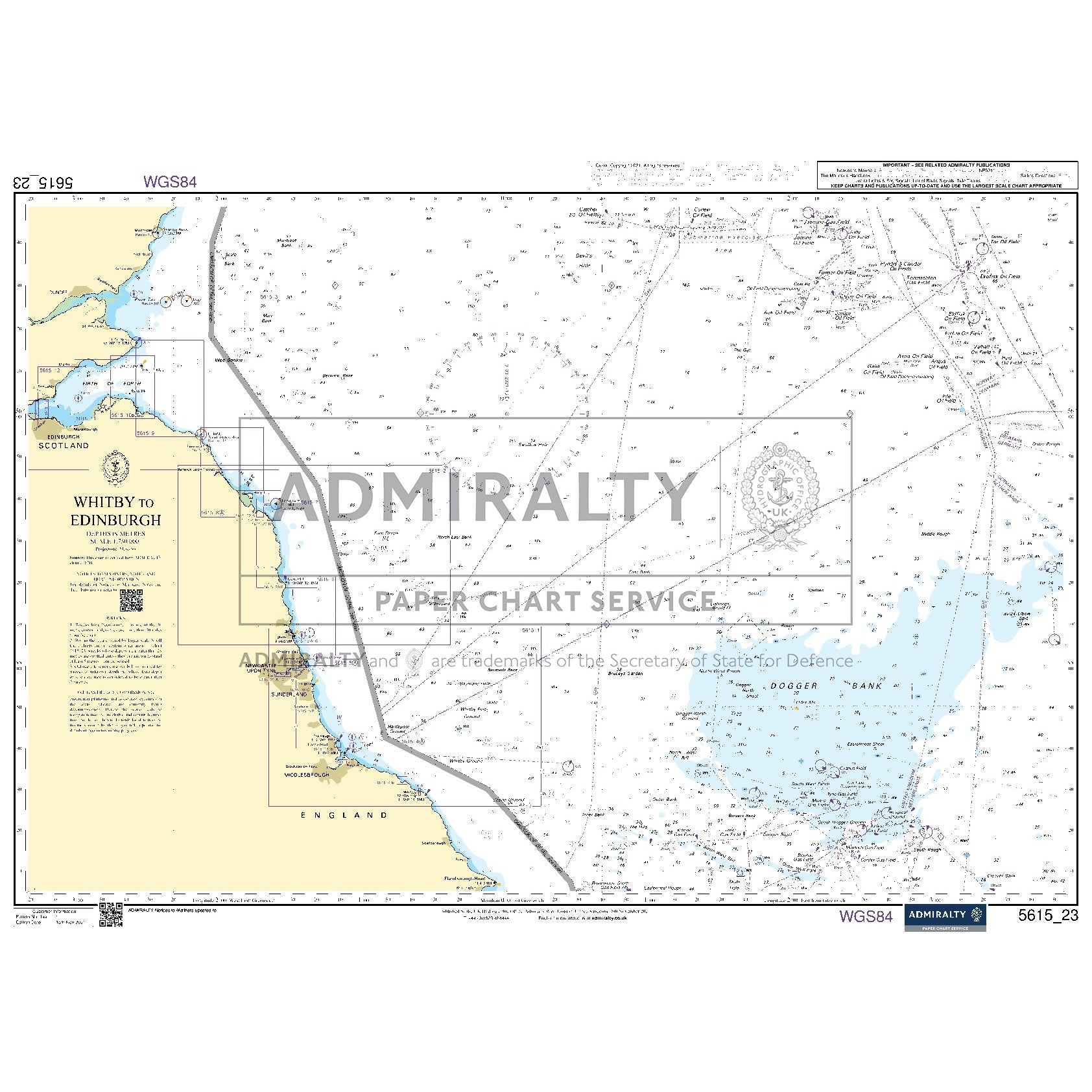 Nautical chart 5615_23 Whitby to Edinburgh