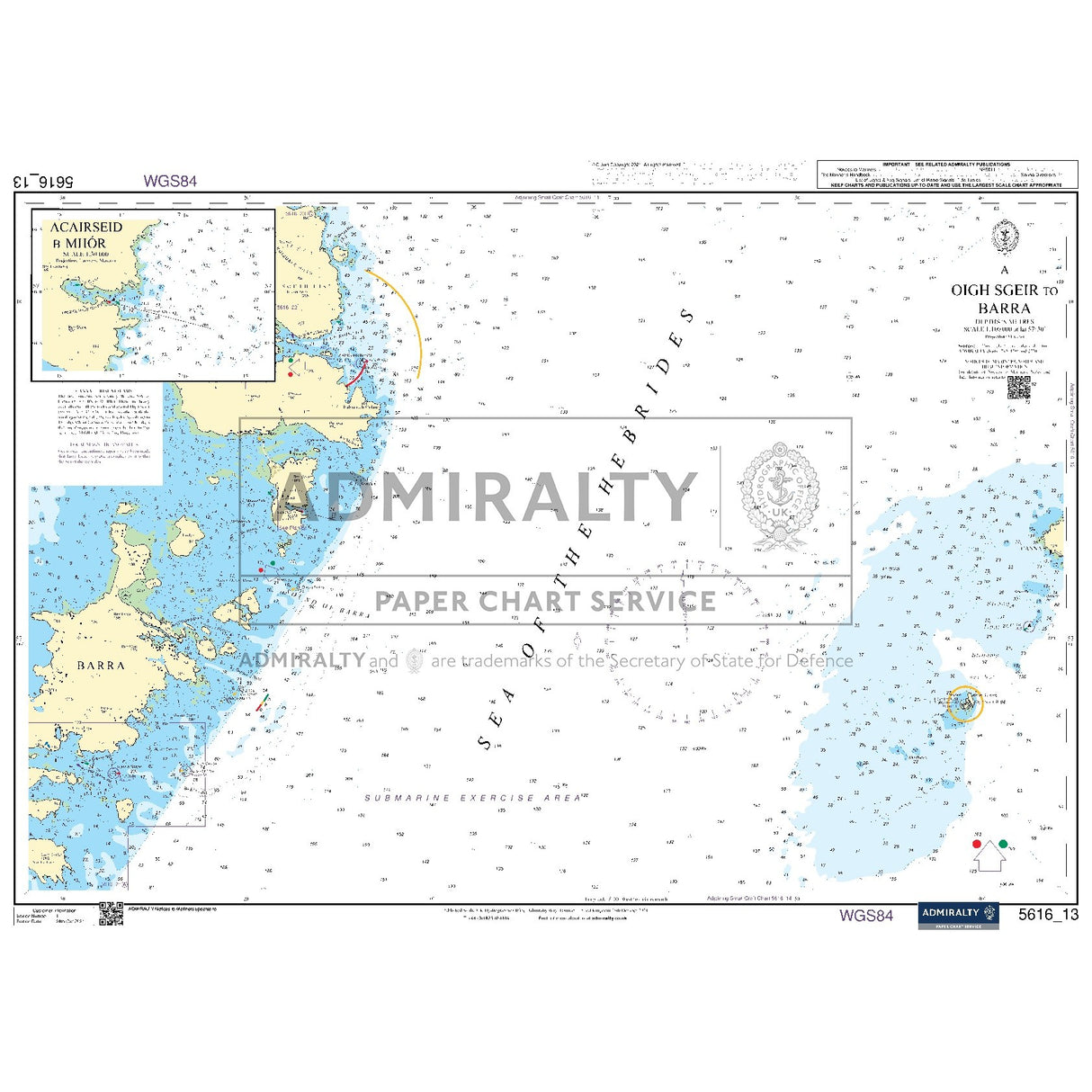 Nautical chart 5616_13 Oigh Sgeir to Barra in the Outer Hebrides with 2 panels