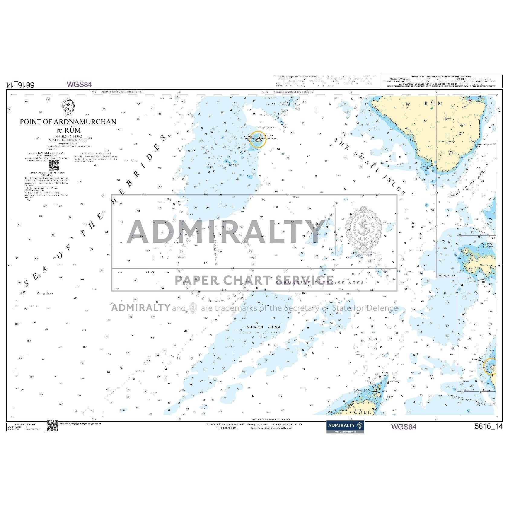 Nautical chart 5616_14 Point of Ardnamurchan to Rùm on the west Highland coast